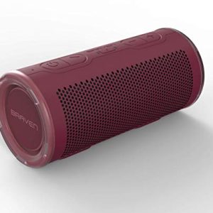 Braven 604202613 BRV-360 - Waterproof Portable Speaker - Bluetooth Wireless Technology - 360 Degree Speaker - Red